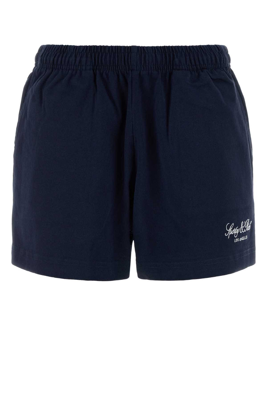 Sporty & Rich Embroidered 100% Cotton bermudas in navy