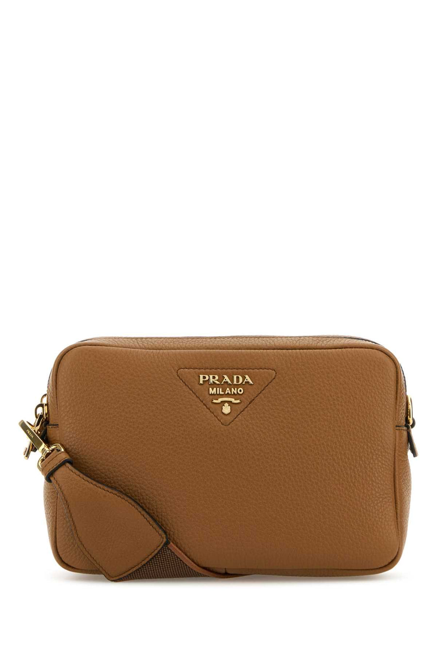 Prada Exterior: 100% Calfskin; Lining: 100% Fabric; Finishing: Golden Metal crossbody bag in brown