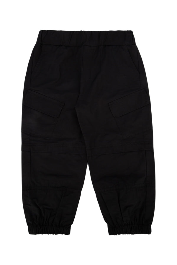 Msgm Kids Cotton blend cargo pants in black