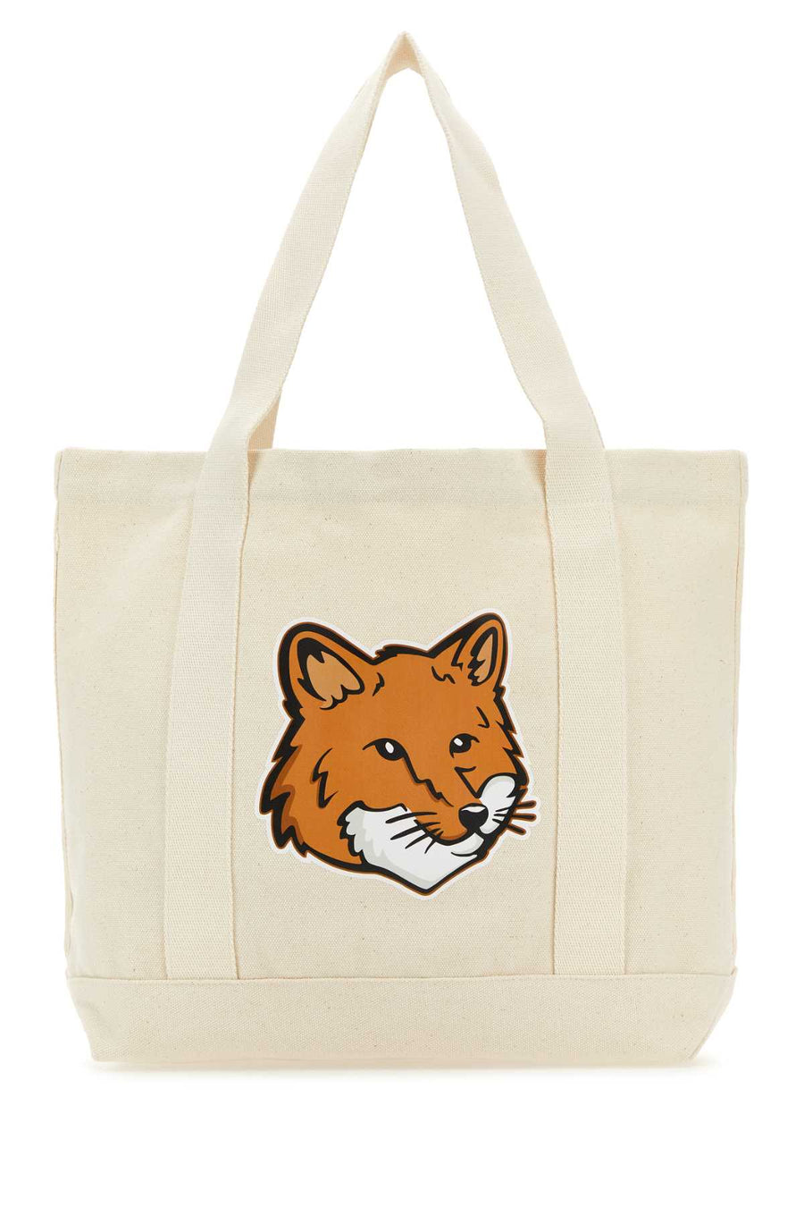Maison Kitsune 100% Cotton tote bag in beige