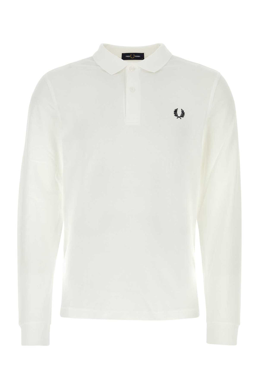 Fred Perry Long 100% Cotton polo shirt in white