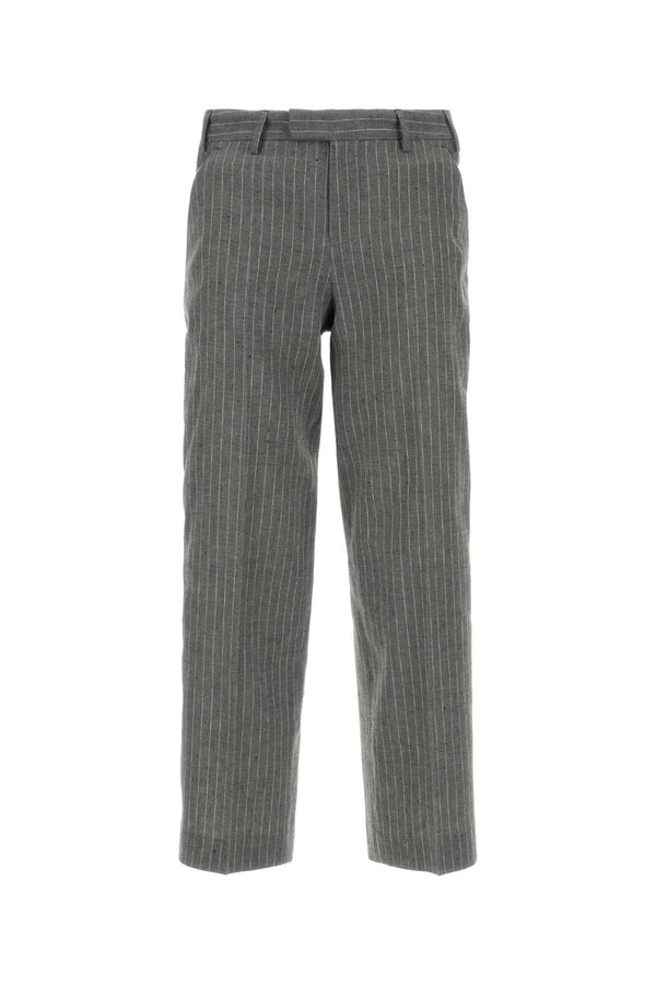 Pt Torino 55% Linen 45% Cotton trousers in gray
