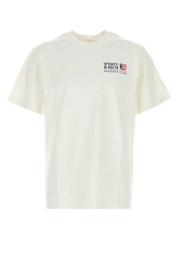 Sporty & Rich Tshirt Exterior: 100% Cotton t-shirt in white