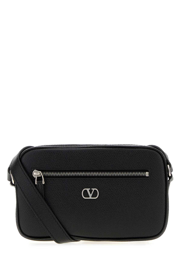 Black Leather Vlogo Signature Crossbody Bag Nero Clutch