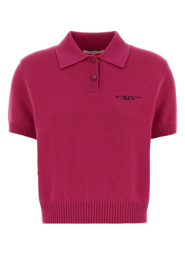Givenchy Sleeves 70% Wool polo shirt in pink