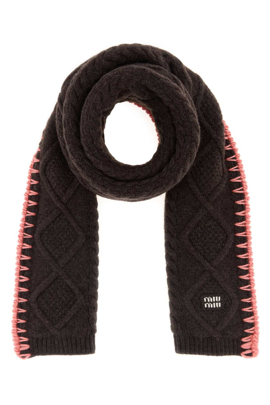 Miu Miu 70% Virgin wool scarf in black