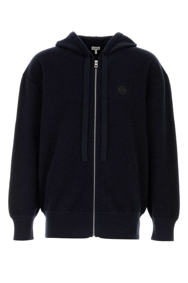 Loewe Hoodie 100% Wool hoodie in navy