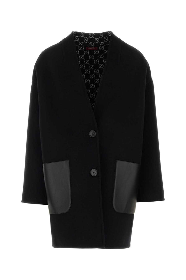Gucci Wool mix coat in black