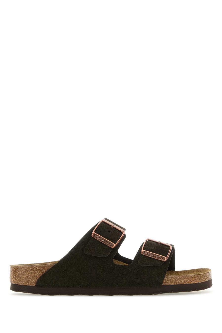 Birkenstock Exterior: 100% Suede; Interior: 100% Leather; Sole: Rubber sandals in brown