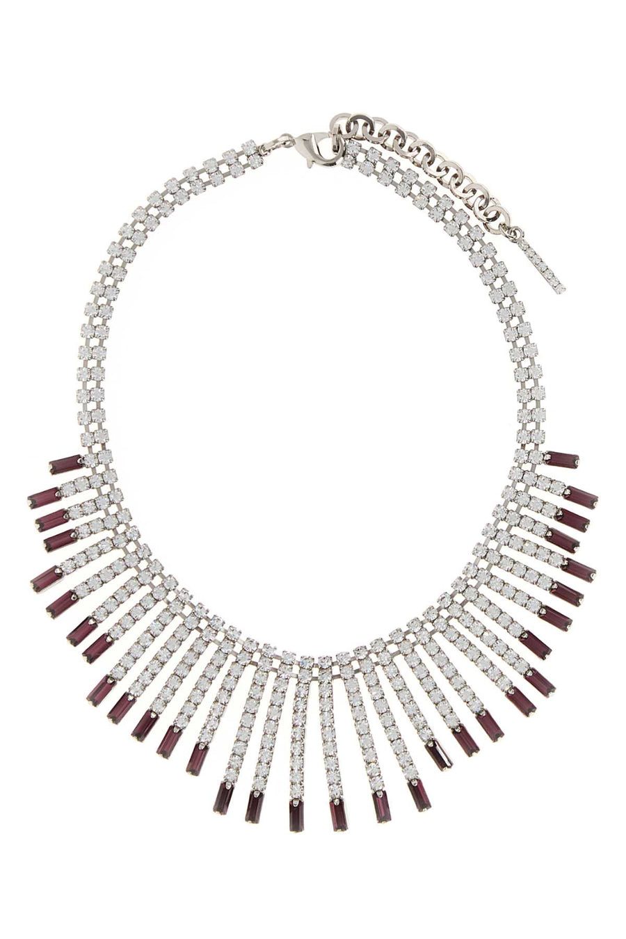 Embellished Metal Necklace Crypurplesilver Collane