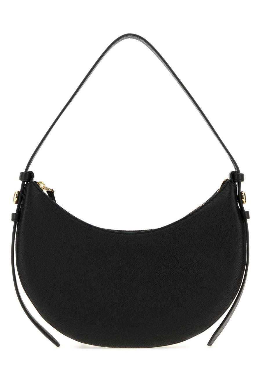 Tory Burch Half Exterior: 100% Leather; Lining: 100% Fabric; Finishing: Golden metal shoulder bag in black