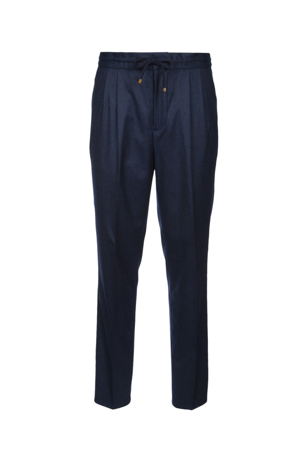 Brunello Cucinelli Uomo 100% Virgin Wool trousers in navy