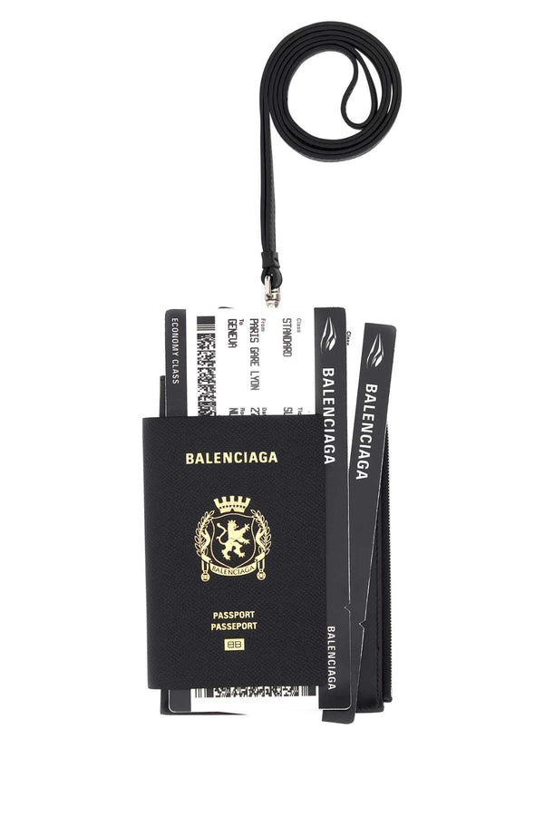Balenciaga Phone Exterior: 100% Leather Finishing color: Silver metal wallet in black