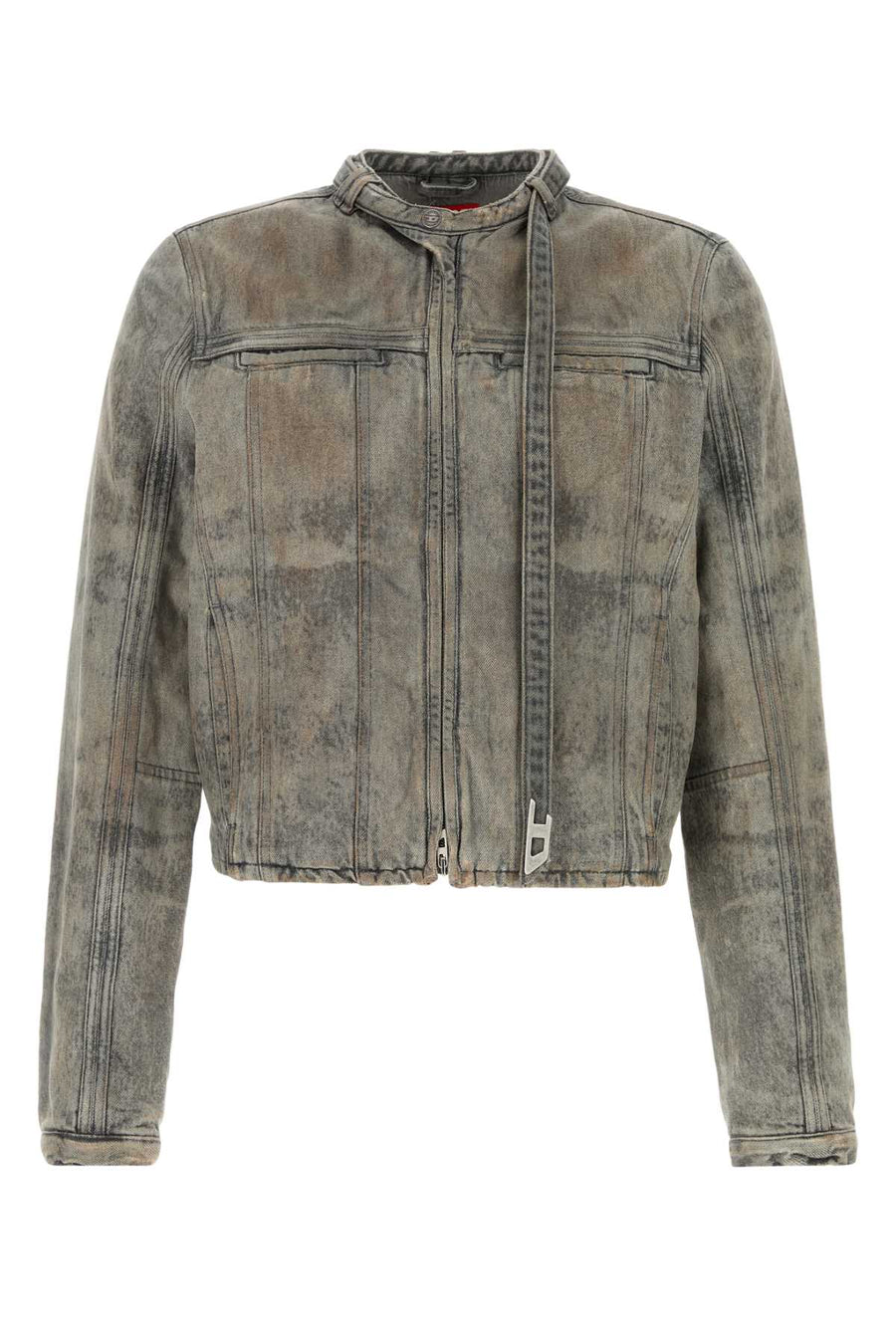 Diesel Exterior: 80% Cotton 20% Hemp; Lining: 100% Fabric denim jacket in gray