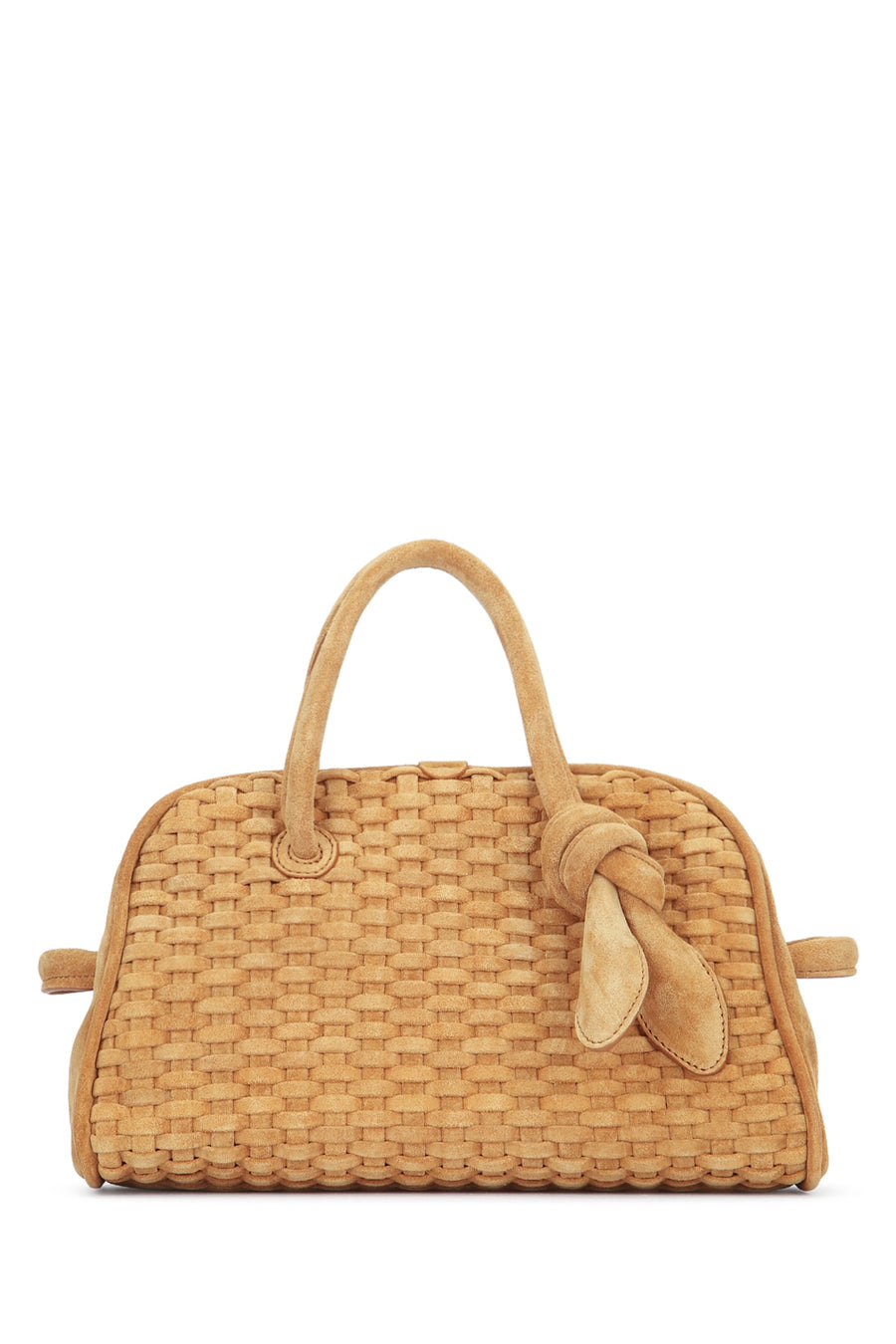 Jacquemus Petit Calf leather top handle bag in camel