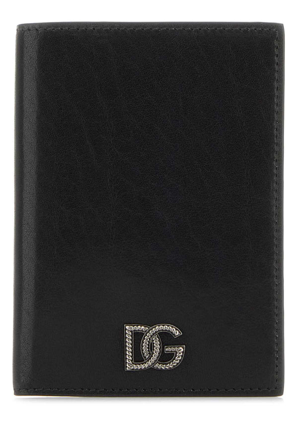 Dolce & Gabbana 100% Calf leather passport wallet in black