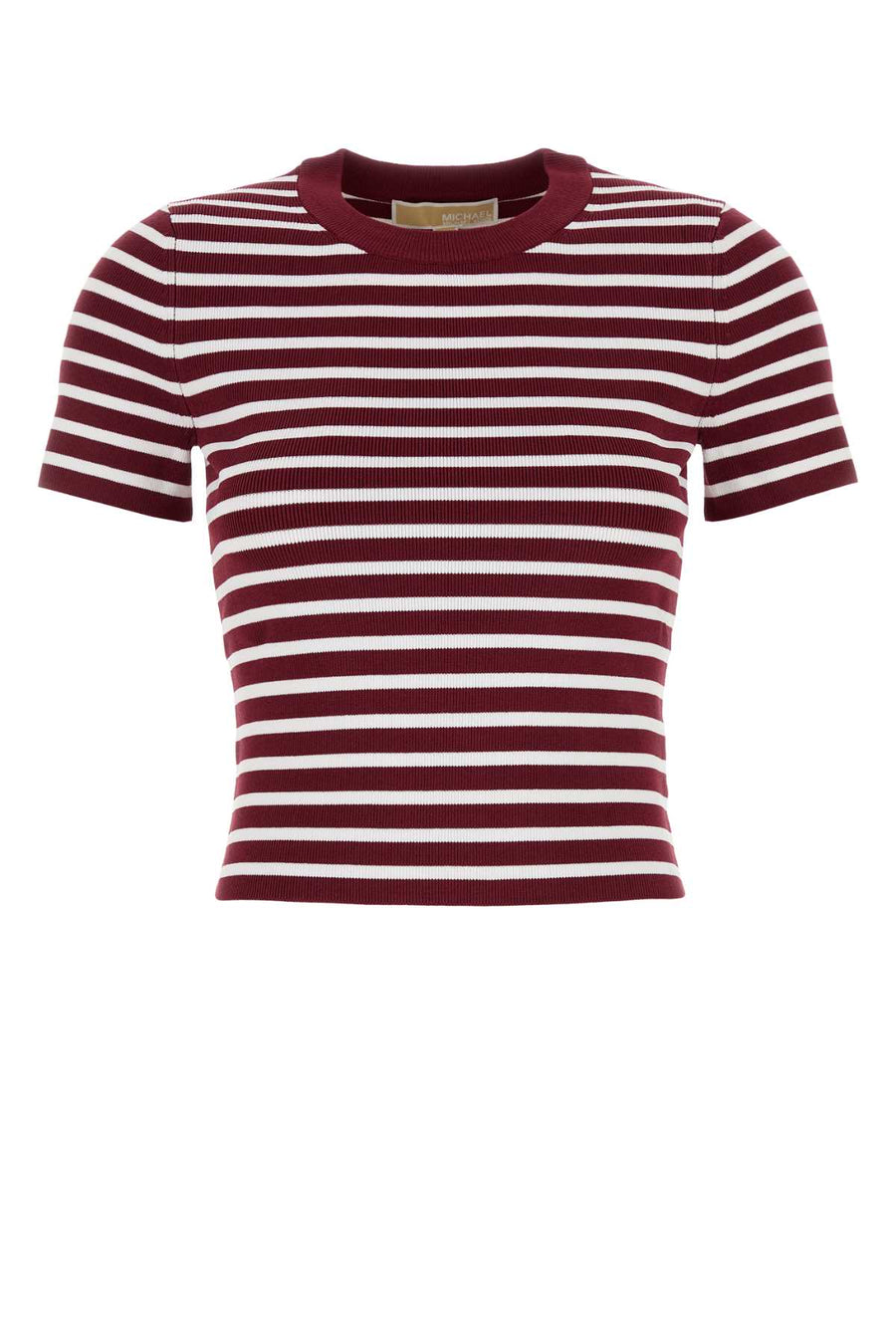 Michael By Michael Kors Crew 67% Recycled Viscose t-shirt in burgundy