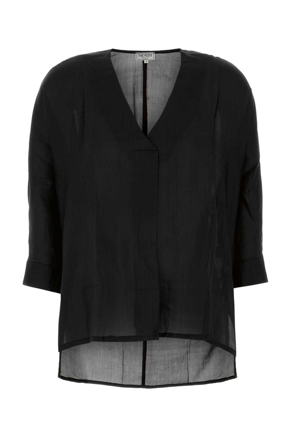 The Rose Ibiza Exterior: 100% Silk blouse in black