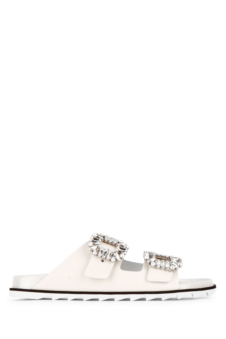 Roger Vivier Strass Leather slipper in white