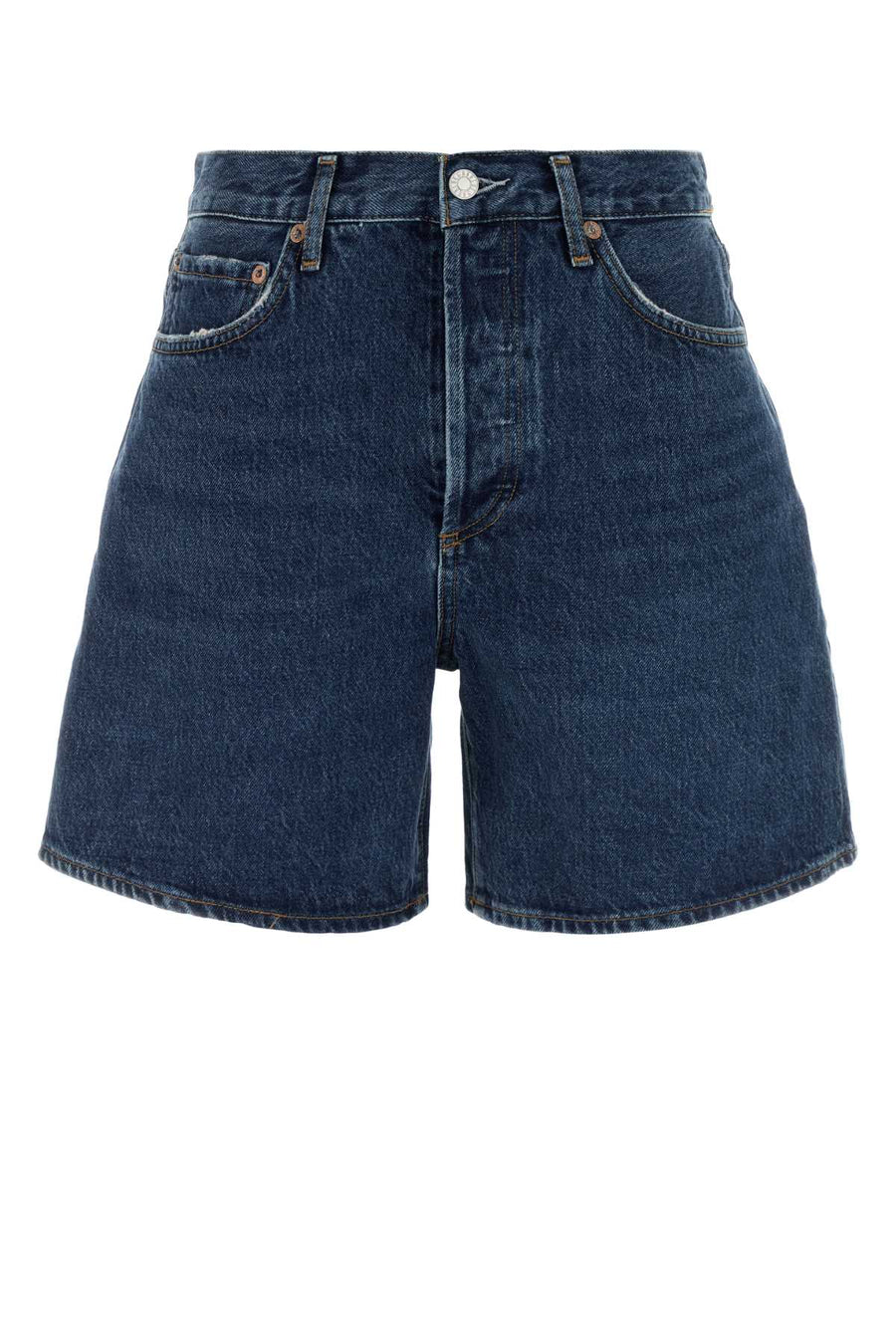 Agolde Short 100% Recycled cotton denim shorts in blue