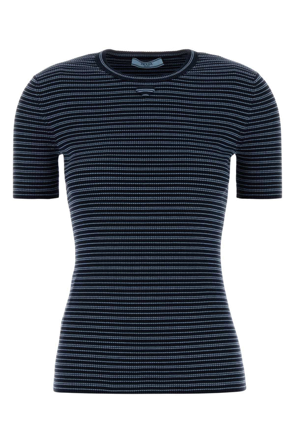 Prada 85% Cotton t-shirt in navy