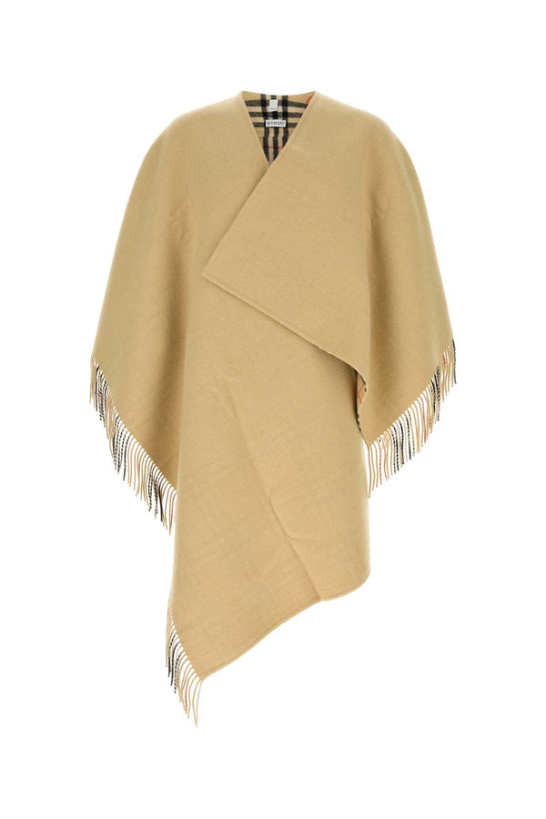 Beige Wool Cape Sand Exterior: Maglieria