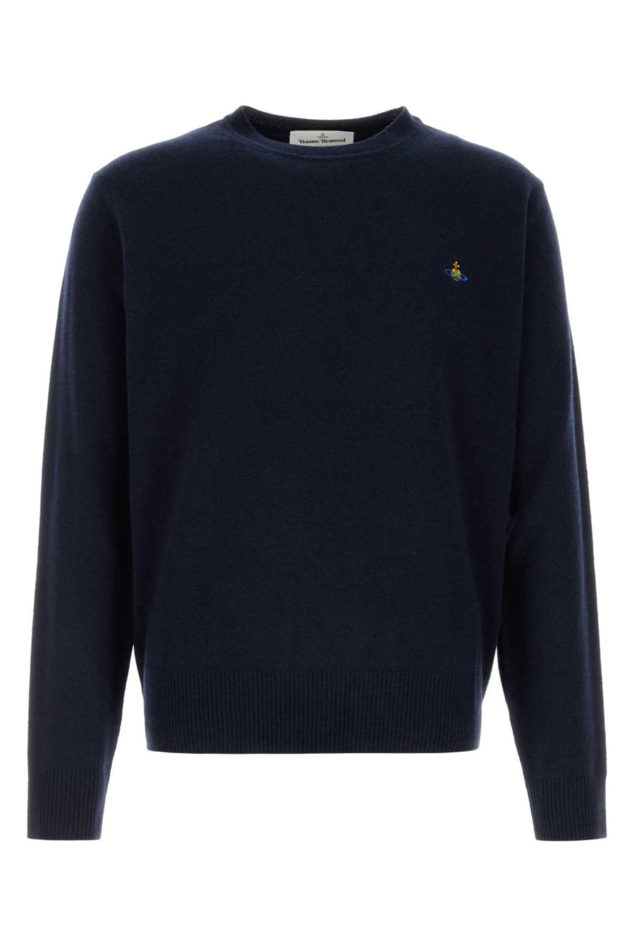 Vivienne Westwood Roundneck 90% Merino wool sweater in navy
