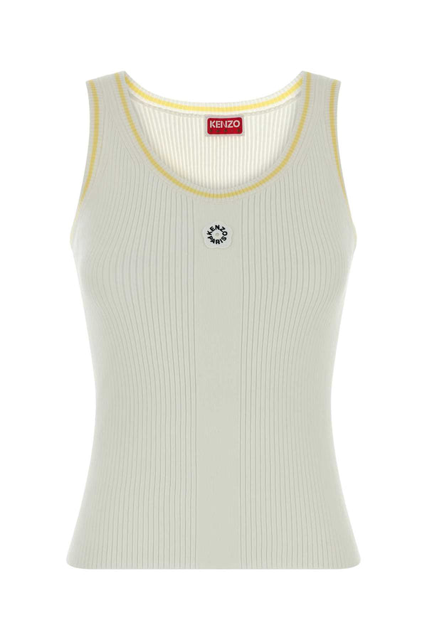 Kenzo Flower 70% Viscose tank top in white