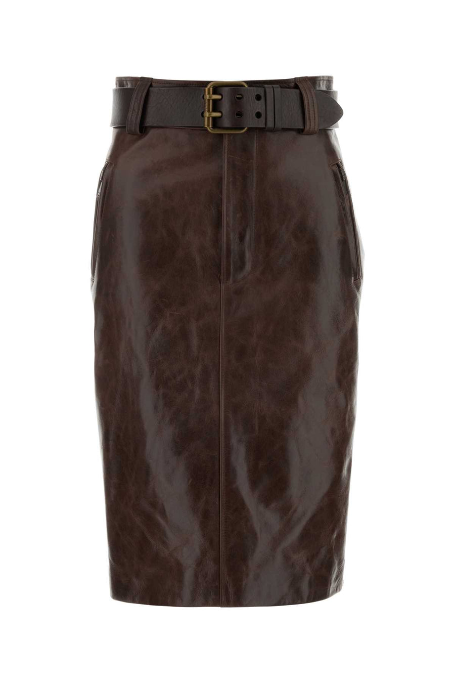 Saint Laurent Longue Exterior: 100% Calf; Lining: 100% Fabric skirt in brown