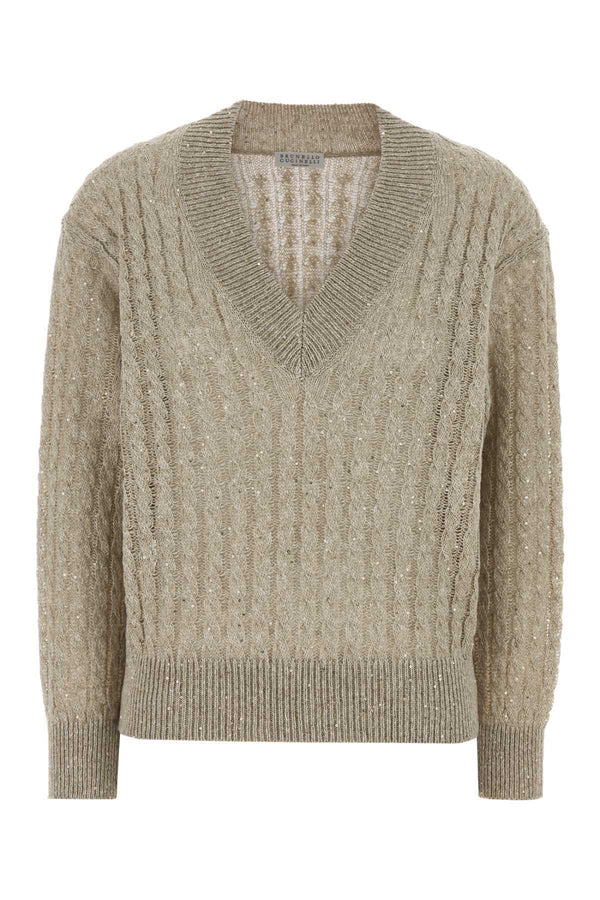 Brunello Cucinelli 94% Linen sweater in beige