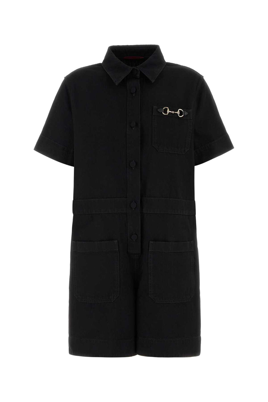 Gucci Exterior: 100% Cotton jumpsuit in black