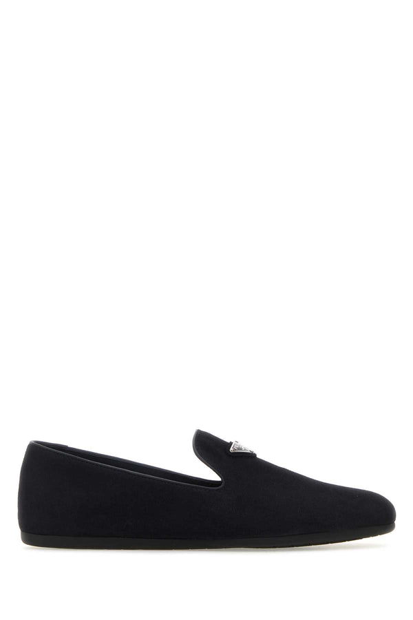Prada Exterior: 100% Suede; Interior: 100% Leather; Sole: Rubber loafer in navy