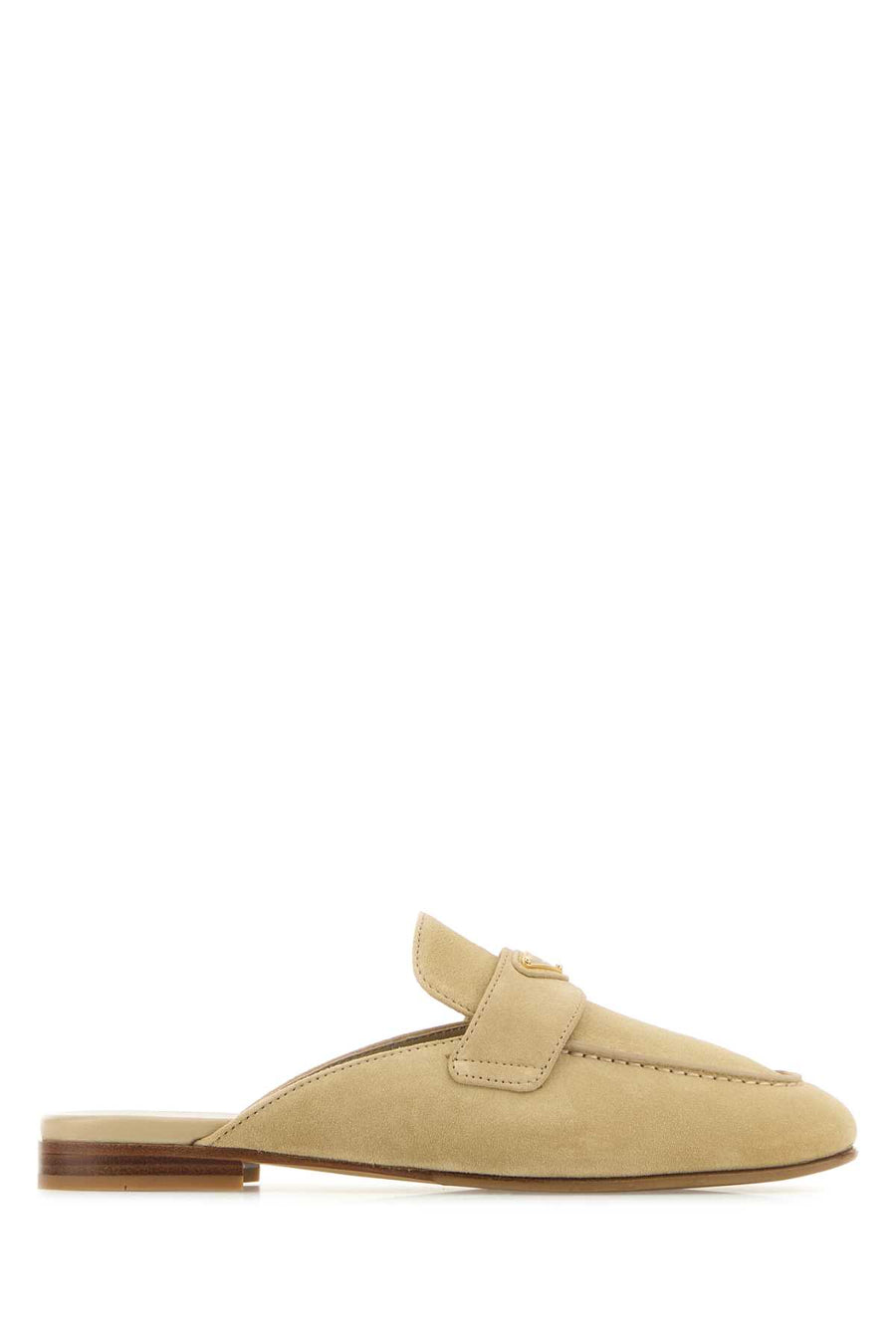 Prada Exterior: 100% Calf; Interior: 100% Leather; Sole: Rubber and Leather mule in beige