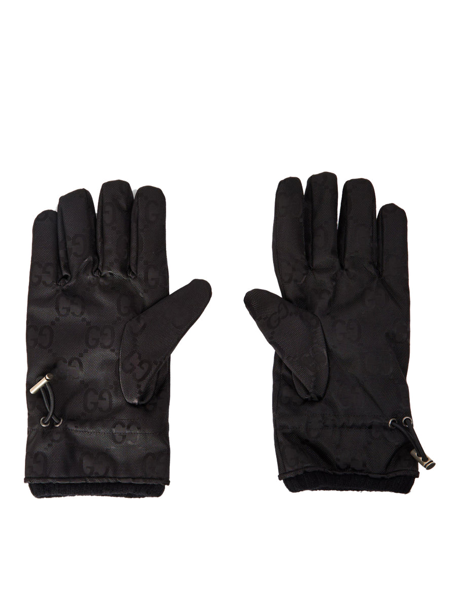 Gg Monogram Logo Gloves Black Accessories >