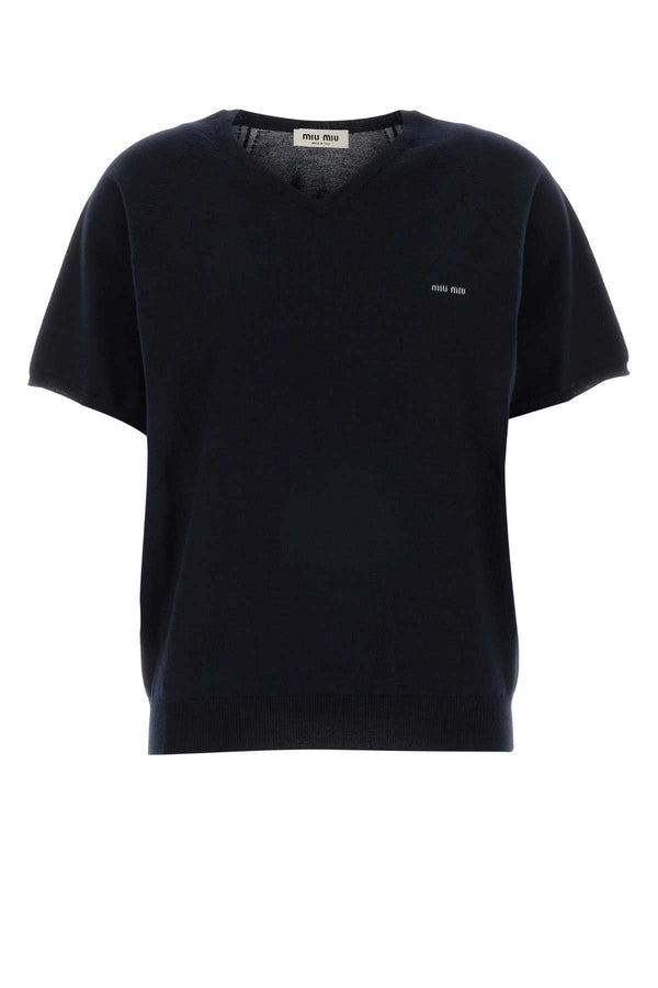 Miu Miu 100% Virgin wool sweater in navy