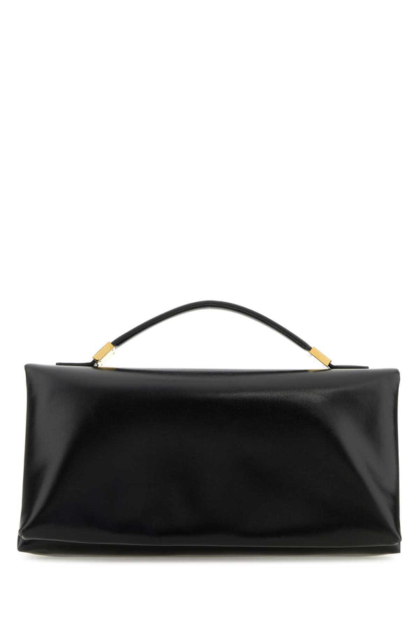 Marni Exterior: 100% Calf; Lining: 55% Cotton top handle bag in black