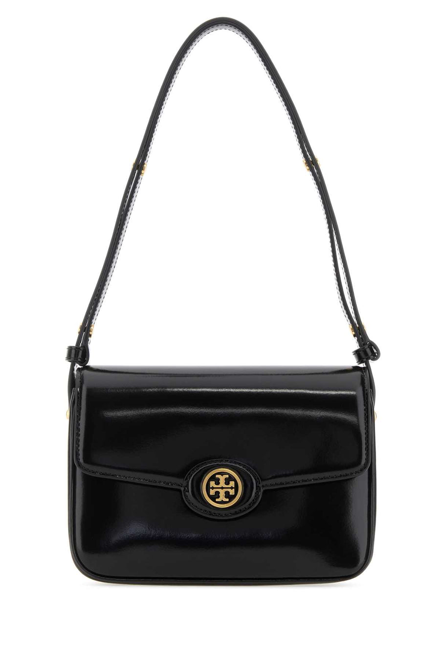 Tory Burch Spazzolato Body: 100% Cow Leather; Coating: 100% Polyurethane (PU); Lining: 50% Polyurethane (PU) shoulder bag in black