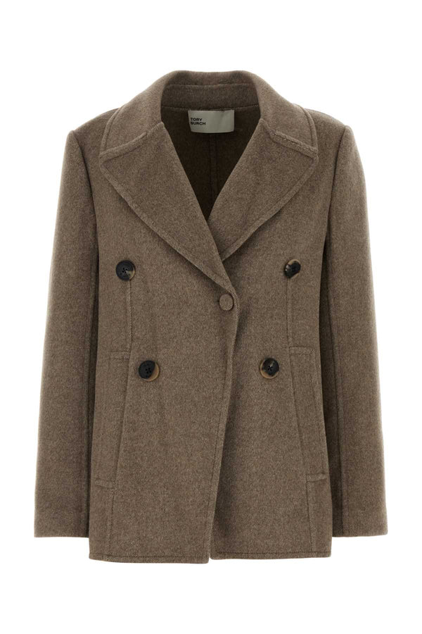 Tory Burch Shell: 98% Wool coat in beige