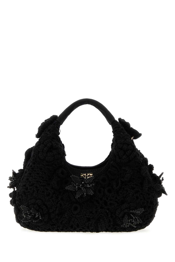 Ganni Crochet Exterior: 100% Fabric; Lining: 100% Fabric; Finishing: Golden metal hobo bag in black