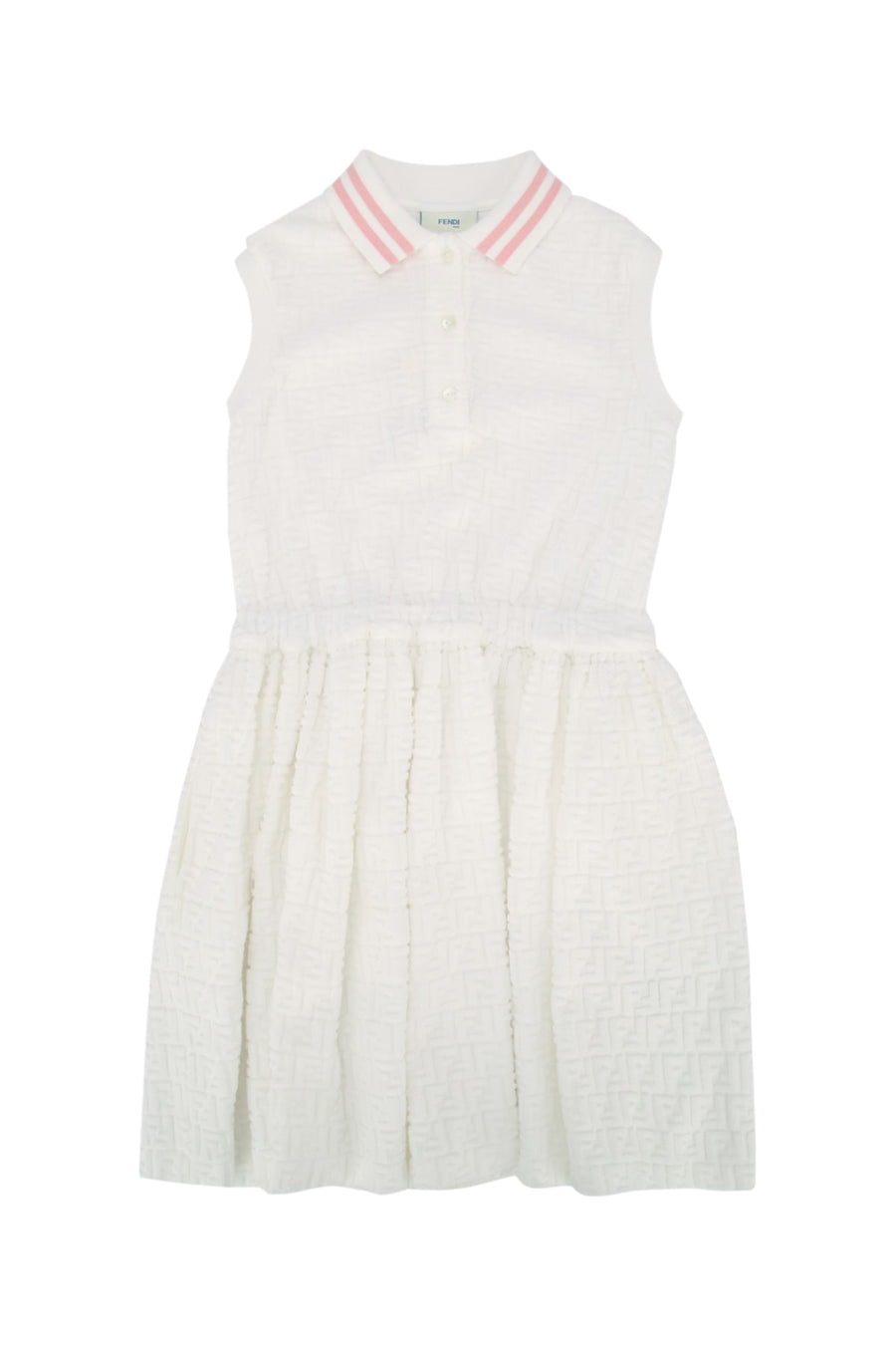 Fendi Kids Spugna Cotton dress in white