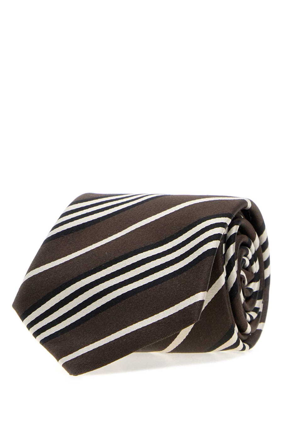Embroidered Silk Tie Brownivory Exterior: Lining: Cravatte E Papillon
