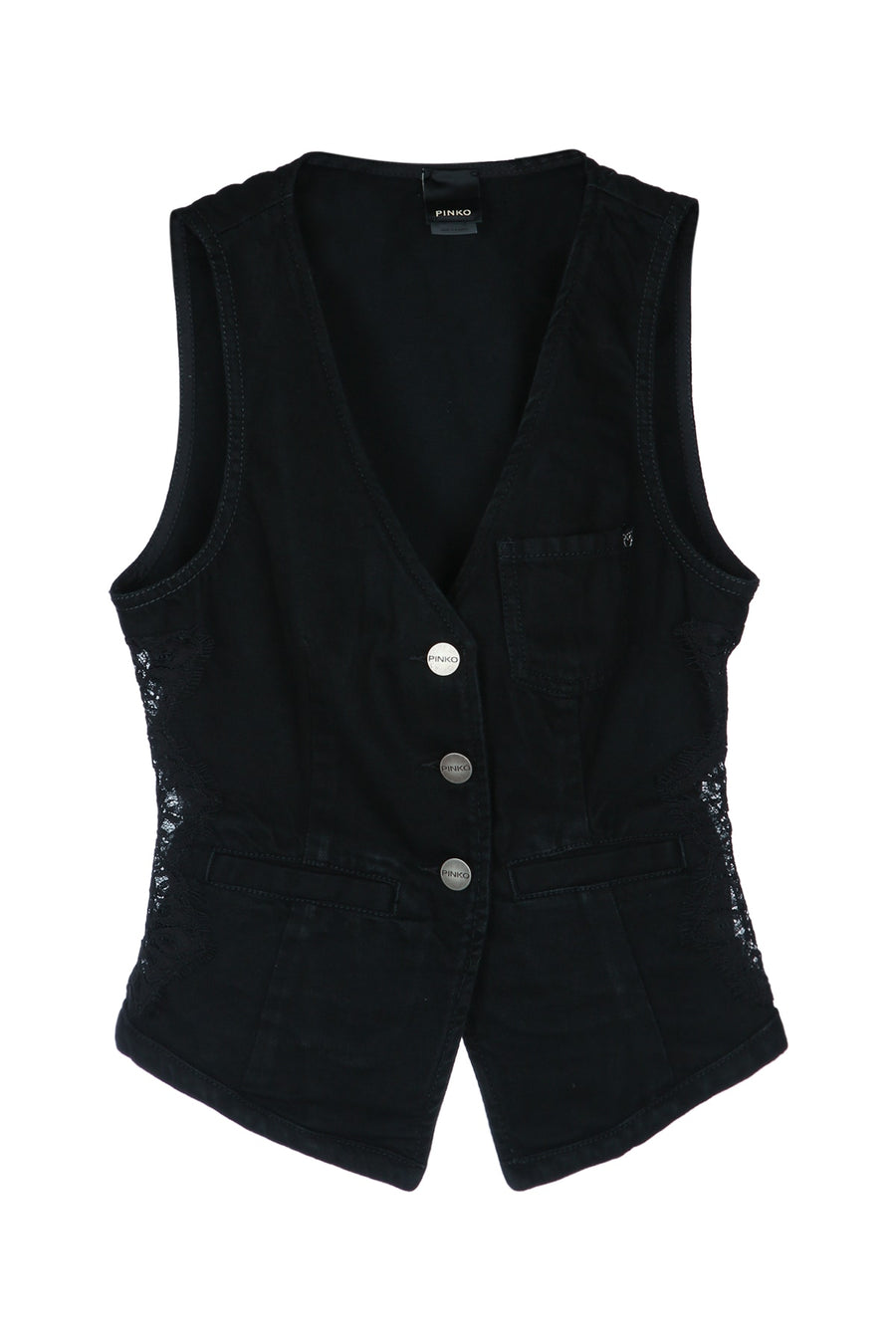 Pinko Gilet Denim vest in black