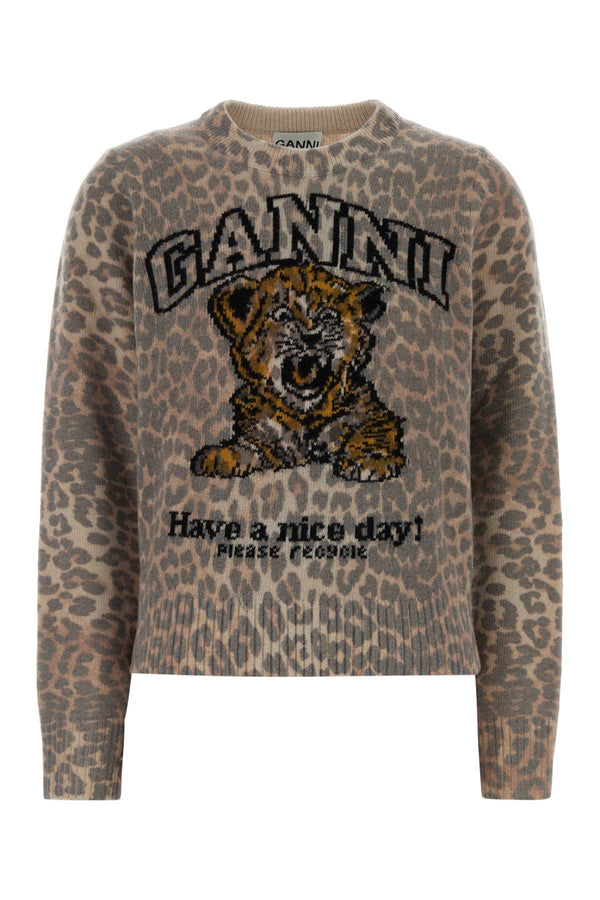 Ganni Wool 45% Wool sweater in beige