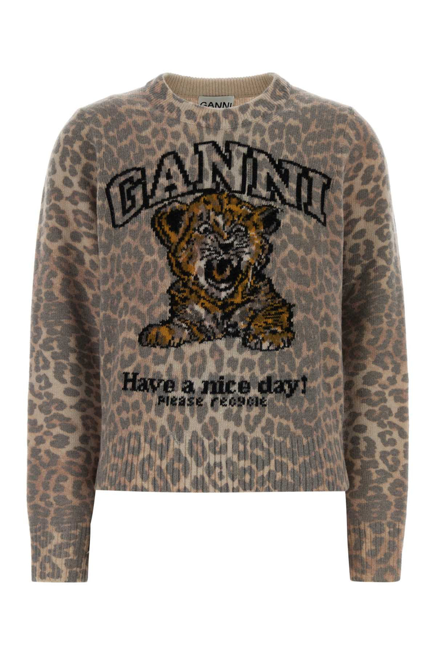 Ganni Wool 45% Wool sweater in beige