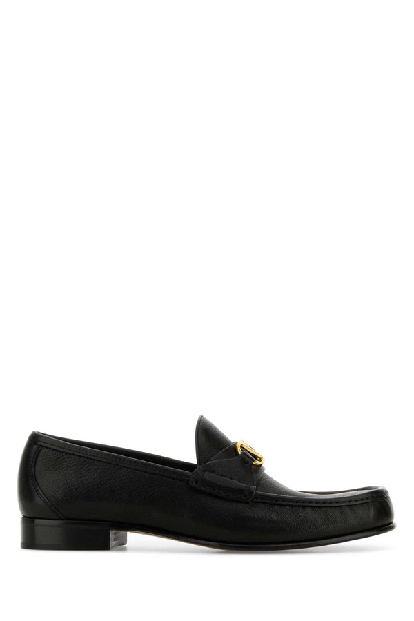 Valentino Garavani Vlogo Buffalo leather loafer in black