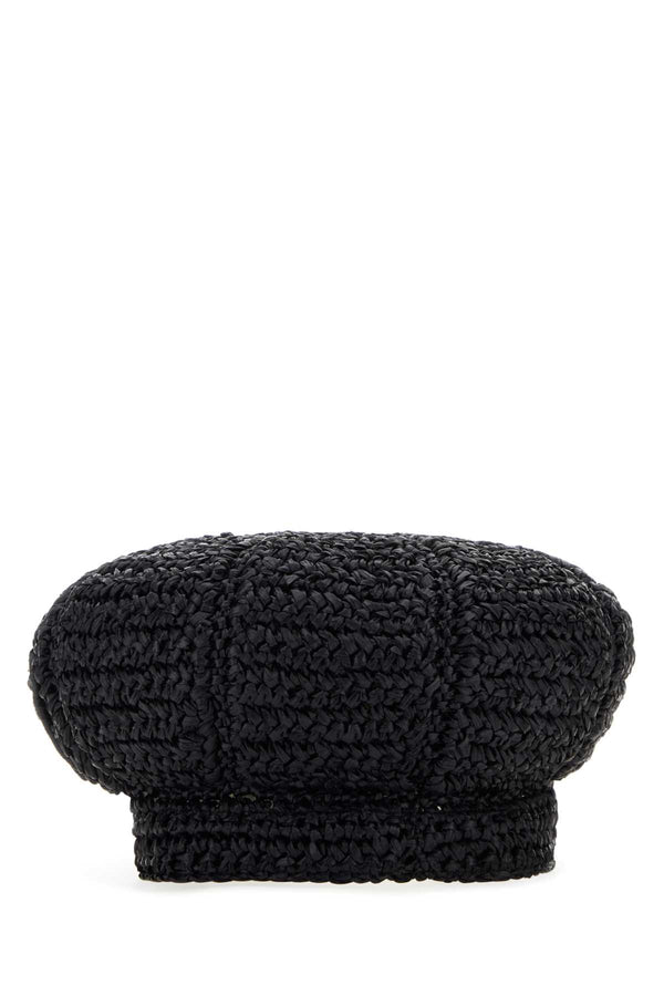 Prada CAPPELLO 100% Viscose flat cap in black