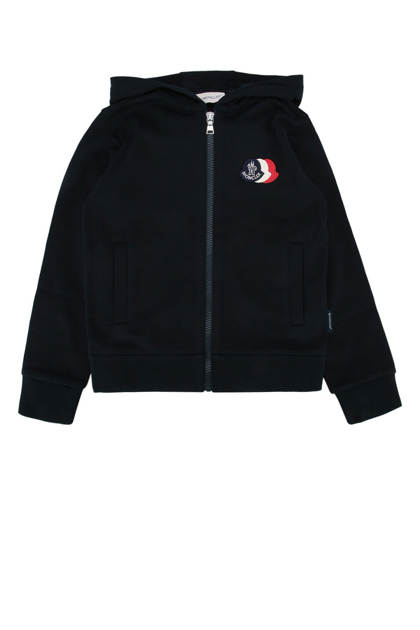 Moncler Jr Clothing 100% Cotton hoodie in black