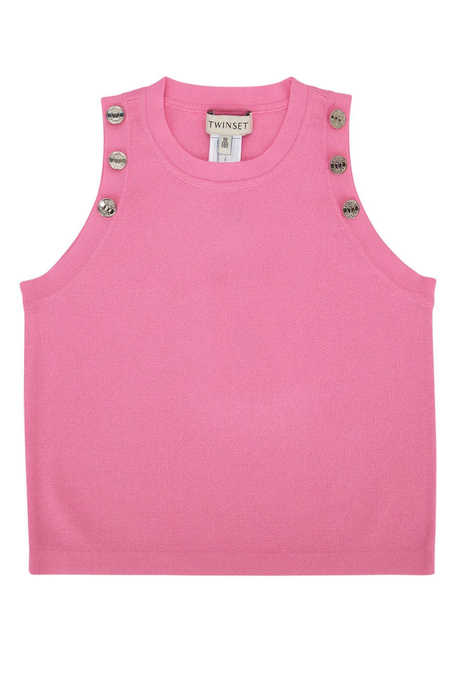 Twin-Set Righe Ribbed knit tank top in pink