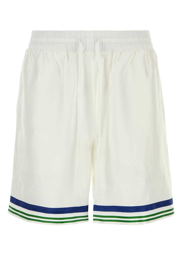 Casablanca Shorts 100% Silk bermuda shorts in white