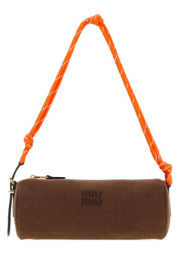 Miu Miu Exterior: 100% Fabric clutch in brown